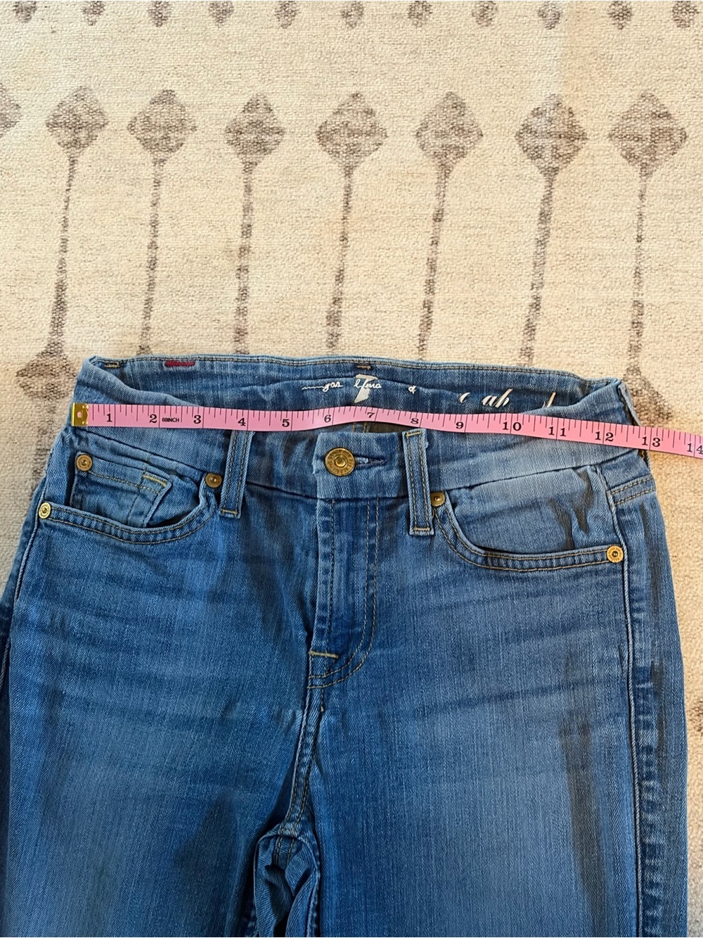 7 For All Mankind Skinny Jeans Womens 25 Medium Wash Stretch Denim Mid Rise - Picture 3 of 8